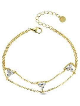 Pulsera LUXENTER TILEN dorada doble centro 3 flores