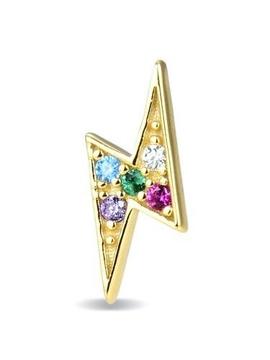 Piercing LUXENTER dorado rayo circonitas colores