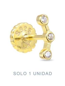 Piercing LUXENTER dorado 3 mini chatones