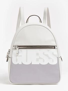 Mochila GUESS grises logo GUESS blanco