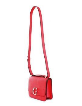 Bolso GUESS Corily rojo rigido cierre G plateada