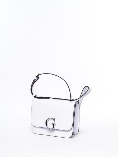 Bolso GUESS Corily blanco rigido cierre