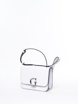 instinto Estimar 鍔 Bolso GUESS Corily blanco rigido cierre G plateada