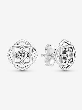 Pendiente PANDORA plata Botón Pétalos de Rosa