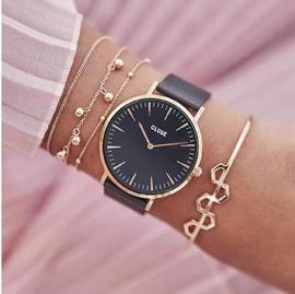 Reloj CLUSE Boho Chic Mesh Black, Rose Gold Colour