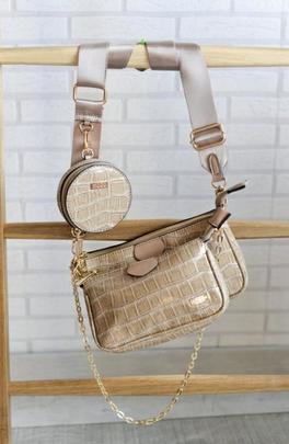 Bolso NOCO pochette coco charol beige