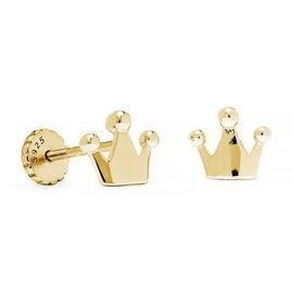 Pendientes LUXENTER Shika  plata dorada corona