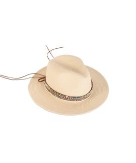 Sombrero KBAS indiana rafia tostado tira etnica