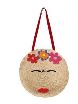 Bolso FRIDA KAHLO redondo bordado frida asas rojas