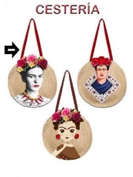 Bolso FRIDA KAHLO redondo aplicaciones frida