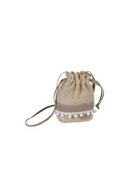 Bolso bombonera MALUCA fibra vegetal beig