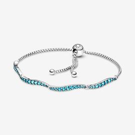 Pulsera PANDORA Cierre Deslizante Azul Ondulada