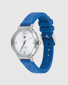 Reloj TOMMY Junior caucho azul flores blancas