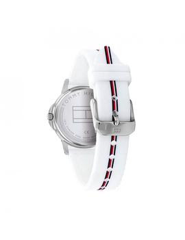 Reloj TOMMY caucho blanco bandera centro