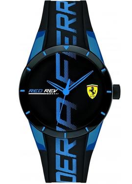 Reloj FERRARI analogico caucho negro detalles azules
