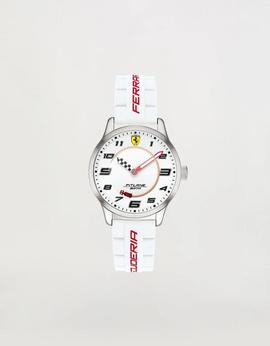 Reloj FERRARI analogico caucho blanc/roj caj acero