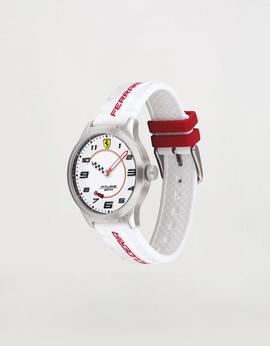 Reloj FERRARI analogico caucho blanc/roj caj acero