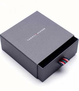 Tommy pulsera hombre cuero negro cierre iman