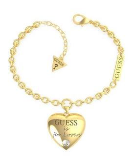 Pulsera GUESS dorada cadena con corazón