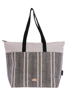 Bolso DON ALGODON playa blanco roto y negro