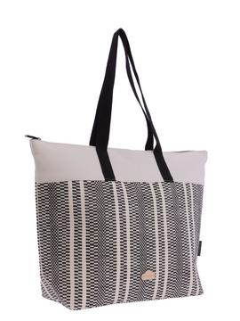 Bolso DON ALGODON playa blanco roto y negro