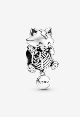 Charm PANDORA gato y ovillo de lana