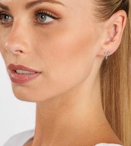 Pendientes GUESS acero signo interrogacion circonitas