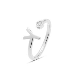 Luxenter anillo plata abierto chaton letra Y