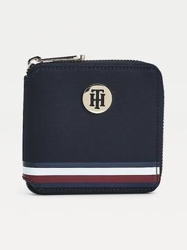 Cartera TOMMY signature marina mediana con cremallera