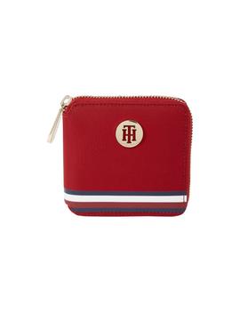 Cartera TOMMY signature roja mediana con cremallera