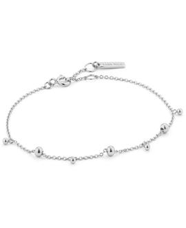 Pulsera ANIA HAIE plata cuelga bolitas