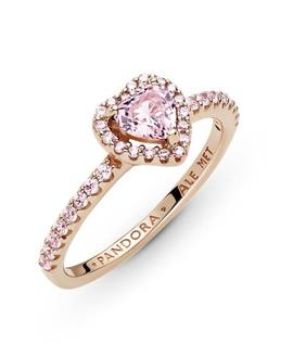 Anillo PANDORA corazon brillante elevado rosa
