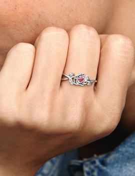 Anillo PANDORA rosa de La Bella y La Bestia Disney