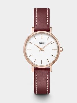 Reloj CLUSE Boho Chic Petite Leather Dark Red