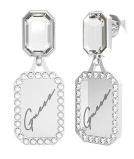 Pendientes GUESS Crystal Tag acero