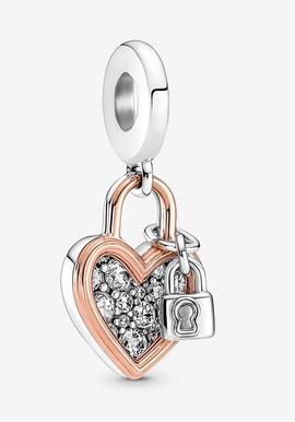 Charm Colgante PANDORA Doble Candado Corazón