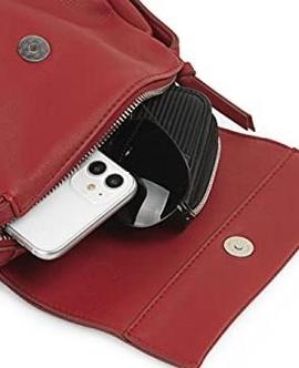 Bolso CIMARRON  rojo liso solapa