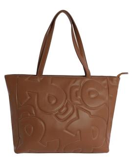 Bolso FUN & BASIC shopper camel logos