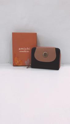 Cartera AMICHI azul y rosa palo cremallera ros