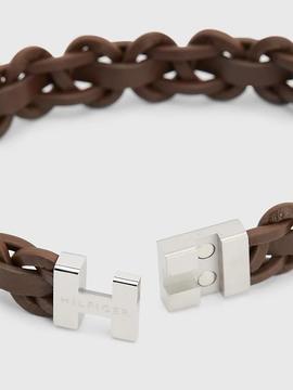 Pulsera TOMMY HILFIGER Cuero trenzado marrón