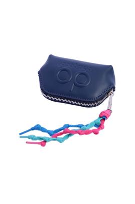 Monedero DON ALGODÓN Azul marino cordones de colores