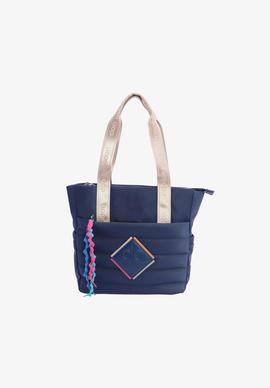 Bolso DON ALGODON Germin loneta marino asas dorada