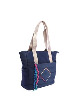 Bolso DON ALGODON Germin loneta marino asas dorada