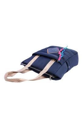 Bolso DON ALGODON Germin loneta marino asas dorada