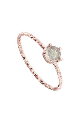 Anillo ITEMPORALITY  labradorita bañado en oro rosa