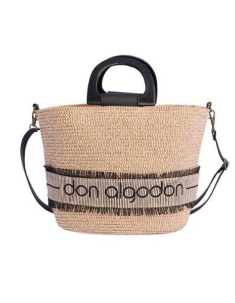 Bolso de Mano con Bandolera Gulius DON ALGODON Rafia Nat