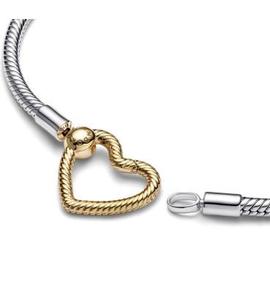 Pulsera PANDORA Moments Cadena de Serpiente Cierre Corazón