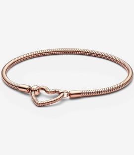 Pandora pulsera oro rosa Serpiente Cierre Corazón