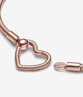 Pandora pulsera oro rosa Serpiente Cierre Corazón