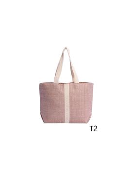 Bolso DON ALGODON playa trenzado azul o rosa